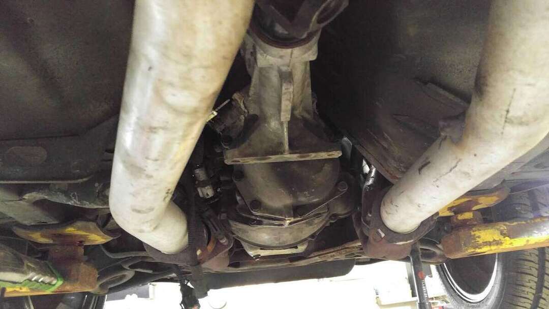 Mustang transmission prepared for removal